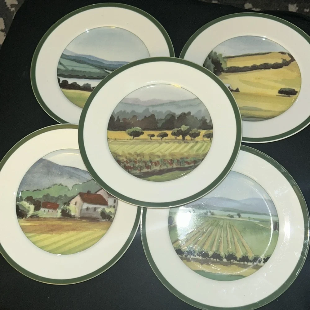Williams Sonoma Scenic Landscape Plate Set - Sonoma County Landscapes